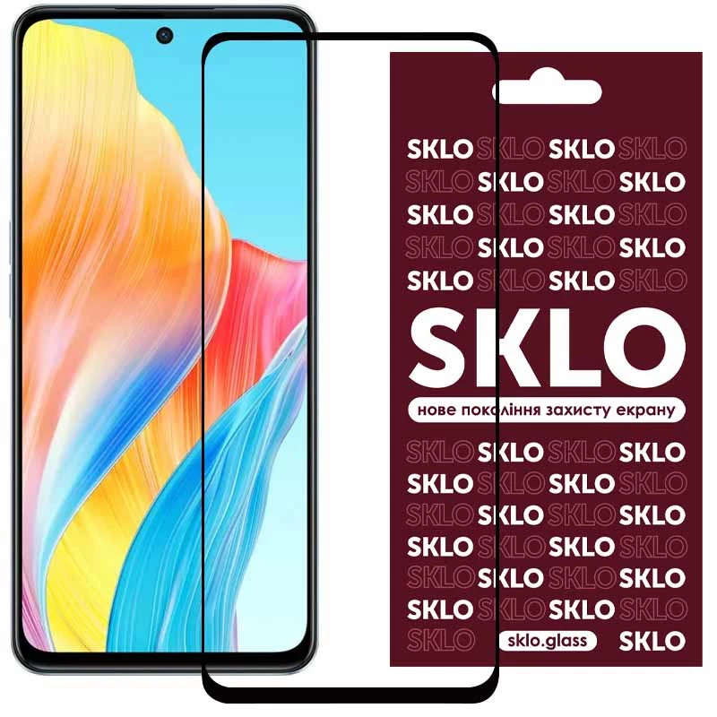 

Защитное стекло SKLO 3D для Oppo A58 4G (Черный), Чорний