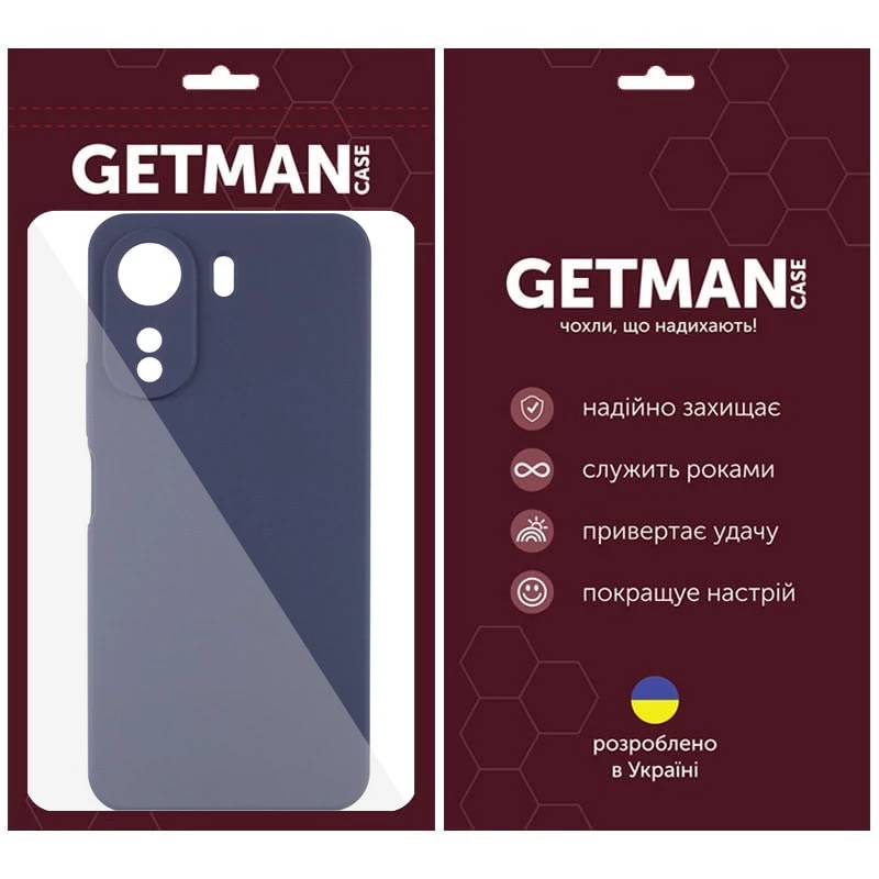 Кольоровий силіконовий чохол GETMAN на Xiaomi Poco C65 – Синій / Midnight Blue. Фото 12 з 14