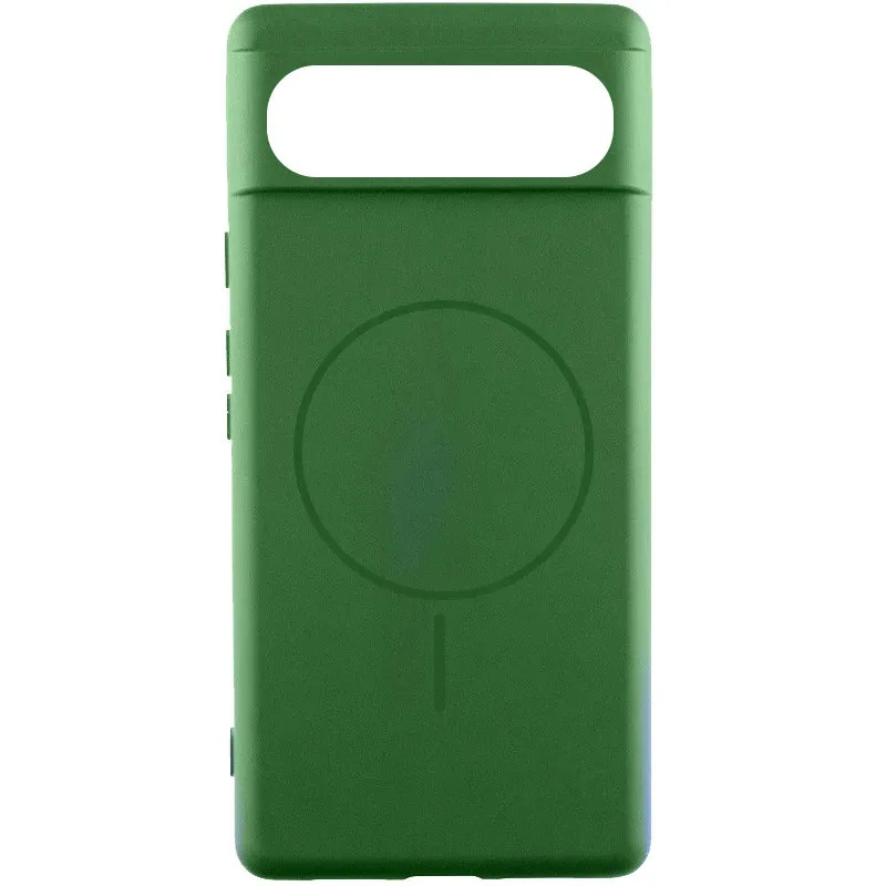 Чохол Silicone Cover Lakshmi (AA) with Magnetic Fit для Google Pixel 9 – Зелений / Dark green. Фото 1 з 8