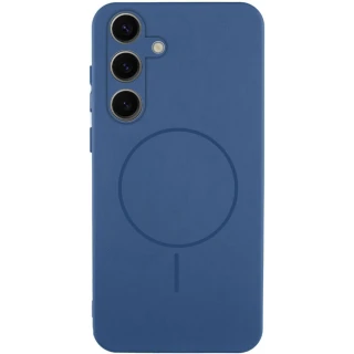 Чехол Silicone Cover Lakshmi Full Camera (AA) with Magnetic Fit для Samsung Galaxy S24 — Синий / Navy blue