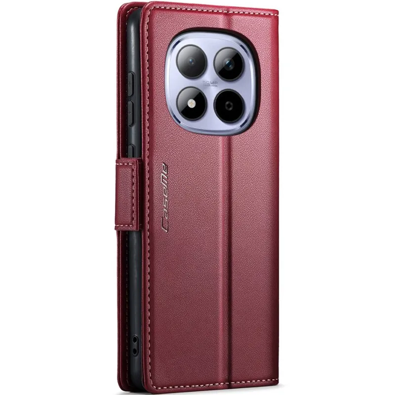 Шкіряний чохол-книжка CaseMe Nappa leather для Xiaomi Redmi Note 15 Pro 4G – Red. Фото 2 з 10