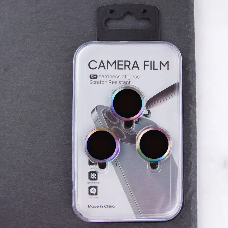 Металеве захисне скло на камеру на Apple iPhone 17 Pro (6.3") – Бузковий / Rainbow. Фото 6 з 12