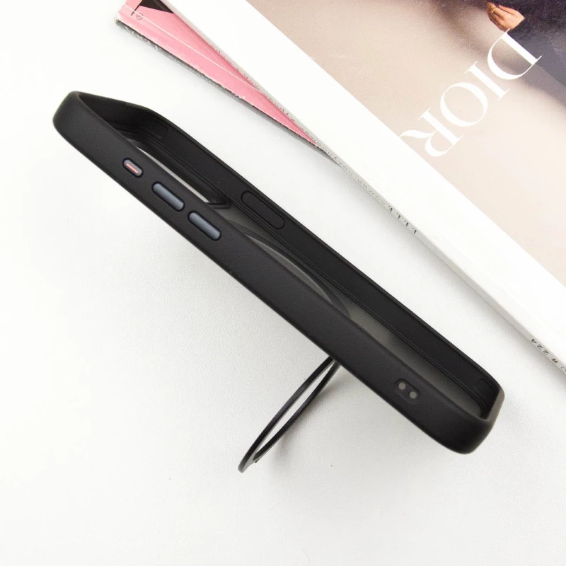 Кольоровий TPU+PC з металевими кнопками, кільцем та MagSafe на Apple iPhone 15 Pro (6.1") – Black. Фото 8 з 11