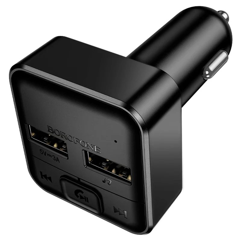 АЗУ FM модулятор Borofone BC63 Selecto QC3.0 (2USB-A) – Black. Фото 3 из 6