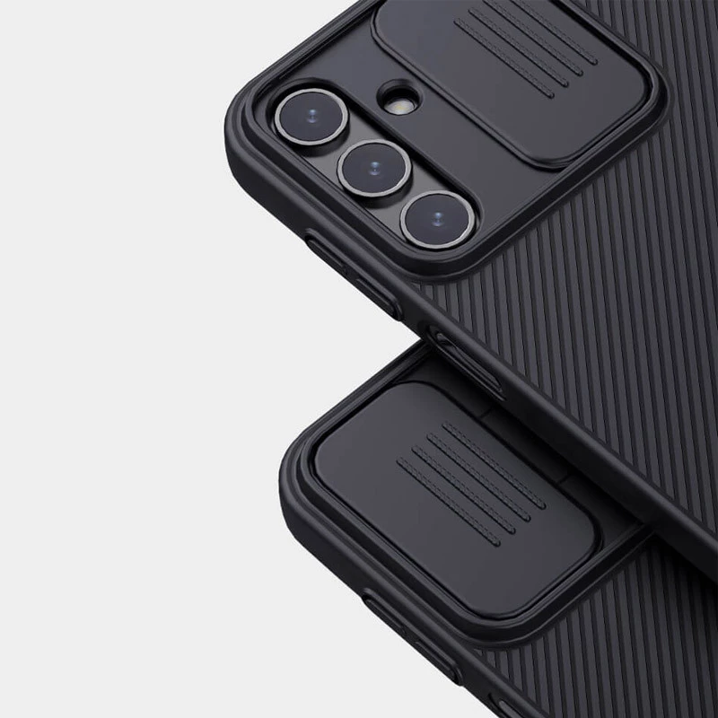 Карбоновая накладка Nillkin со шторкой для камеры для Samsung Galaxy A25 5G – Черный / Black. Фото 5 из 6