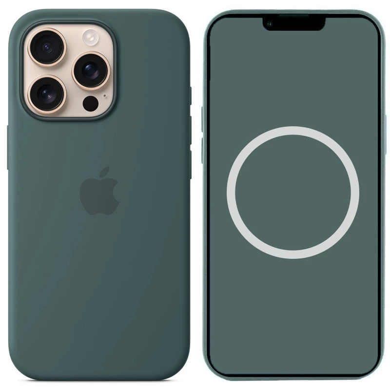 Силиконовый чехол ААА with Magsafe connection для Apple iPhone 16 Pro – Lake Green. Фото 1 из 9