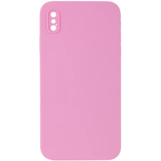 Чохол Silicone Case Square L з захистом камери на Apple iPhone XS (5.8") — Рожевий / Light pink