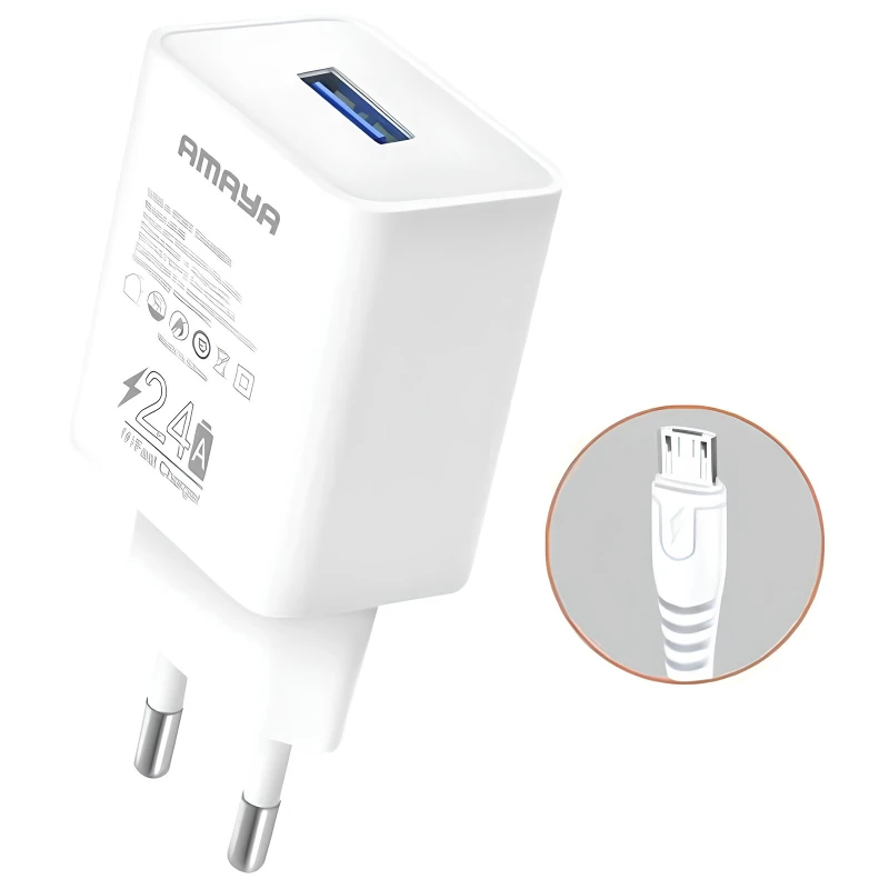 МЗП Amaya M3 2.4A (1USB-A) + кабель USB to MicroUSB фото 1 з 1