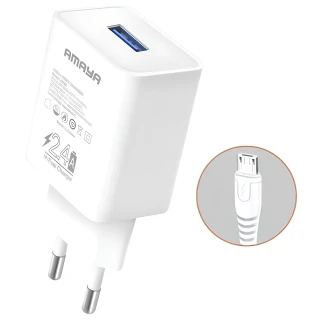 СЗУ Amaya M3 2.4A (1USB-A) + кабель USB to MicroUSB фото 1 из 1