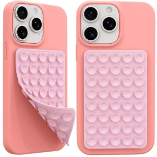 Тримач-присоска для телефону Double Side Silicone 100*64мм — Pink