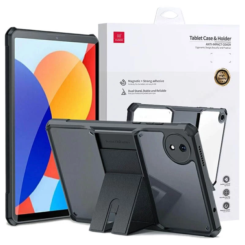 TPU+PC чохол Xundd Stand з посиленими кутами на Xiaomi Redmi Pad SE (8.7") – Чорний. Фото 2 з 8