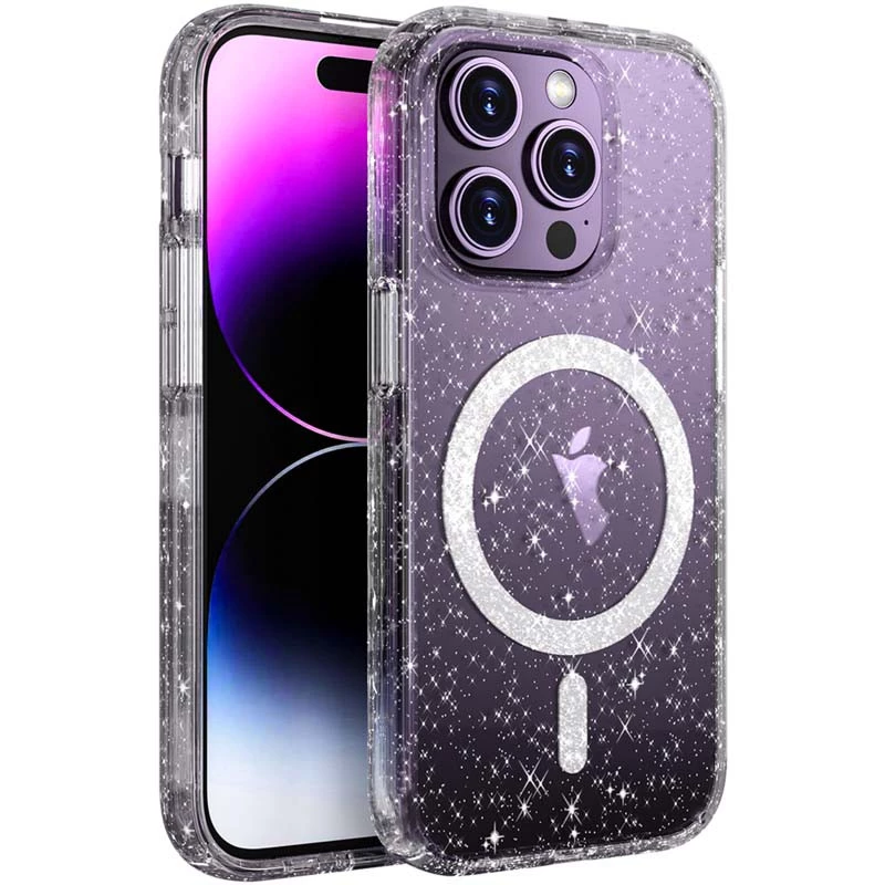 

Чехол с блестками и MagSafe на Apple iPhone 15 Pro (6.1") (Clear+Glitter)