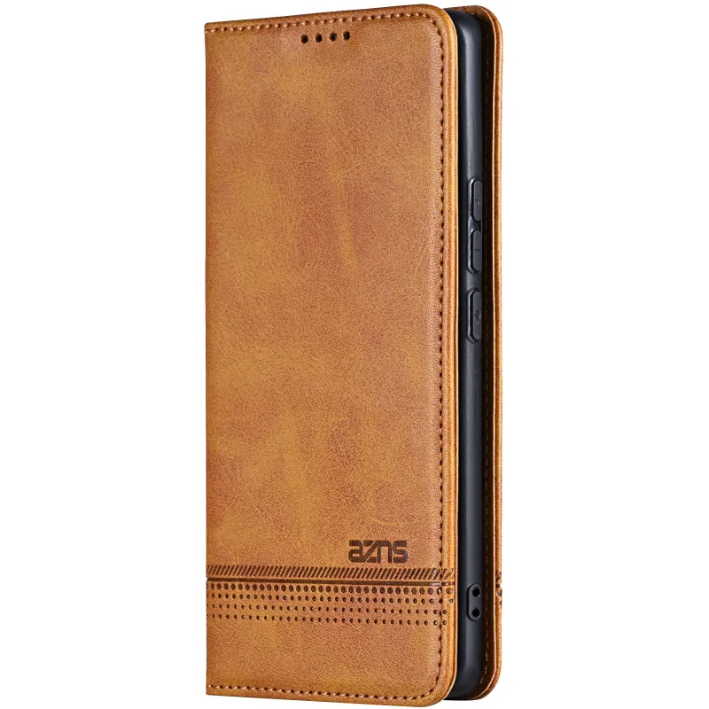 Шкіряний чохол-книжка AZNS Classic series для Samsung Galaxy S26 Ultra – Light Brown. Фото 1 з 4