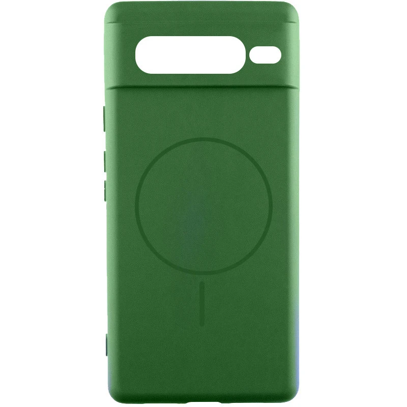 Чехол Silicone Cover Lakshmi Full Camera (AA) with Magnetic Fit для Google Pixel 7 Pro – Зеленый / Dark green. Фото 1 из 4