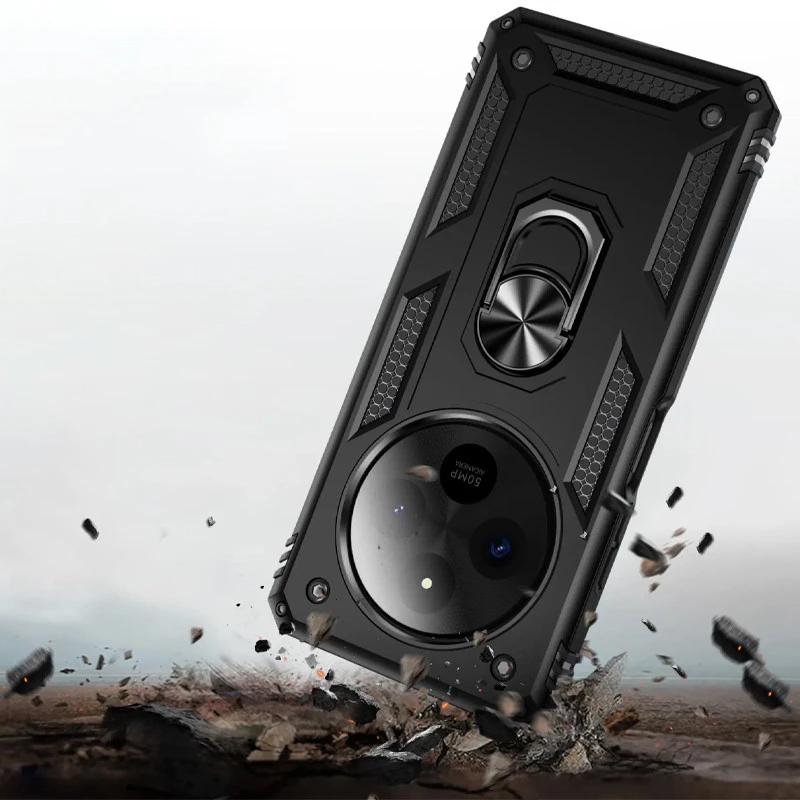 Протиударний чохол Serge Ring з кільцем на Xiaomi Poco C75 – Чорний. Фото 4 з 6