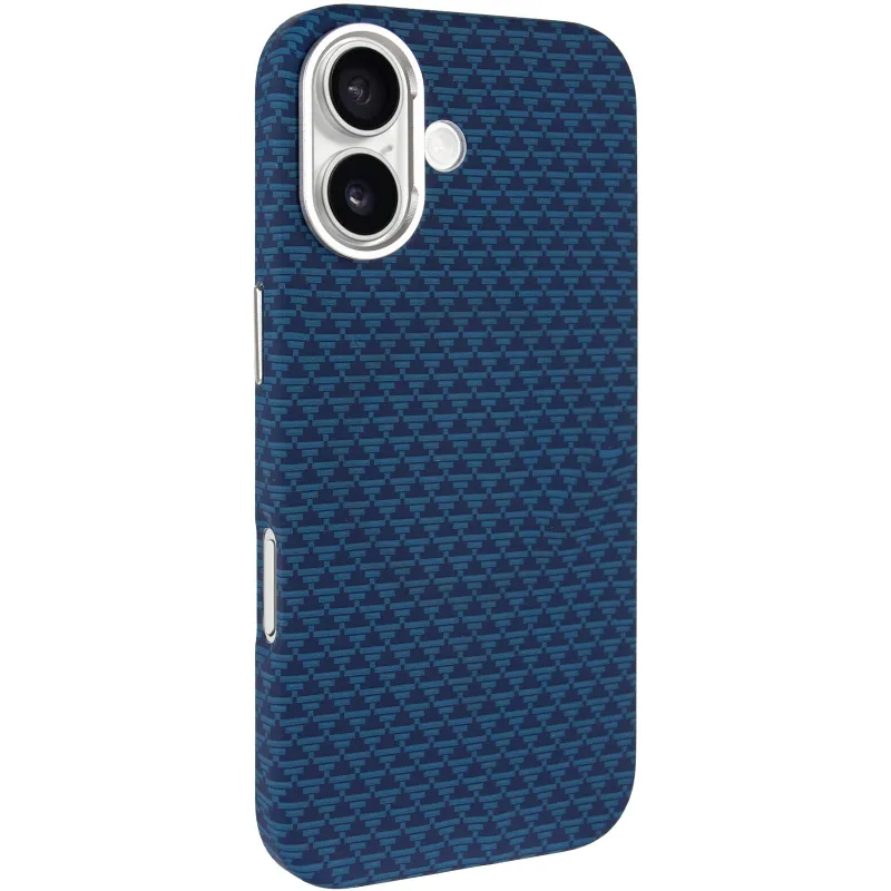 Чехол TPU+PC KVZV Triangular Pattern with Magnetic Fit для Apple iPhone 17 (6.3") – Blue. Фото 3 из 7