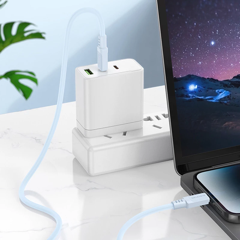 Дата кабель Borofone BX115 Lotto USB to Type-C 3A (1m) – Blue. Фото 5 з 6