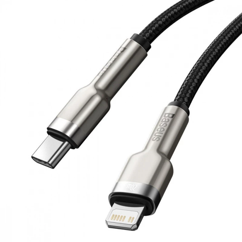 Дата кабель Baseus Cafule Series Metal Type-C to Lightning PD 20W (0.25m) (CATLJK-0) – Black. Фото 2 з 4