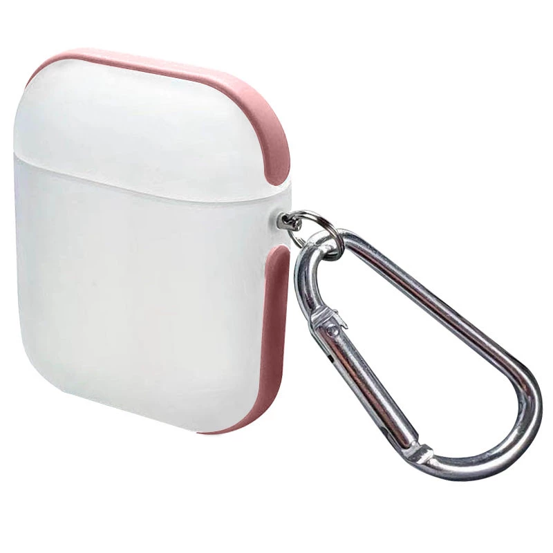 

TPU футляр Matte Type для навушників AirPods 1/2 (Рожевий / Білий)