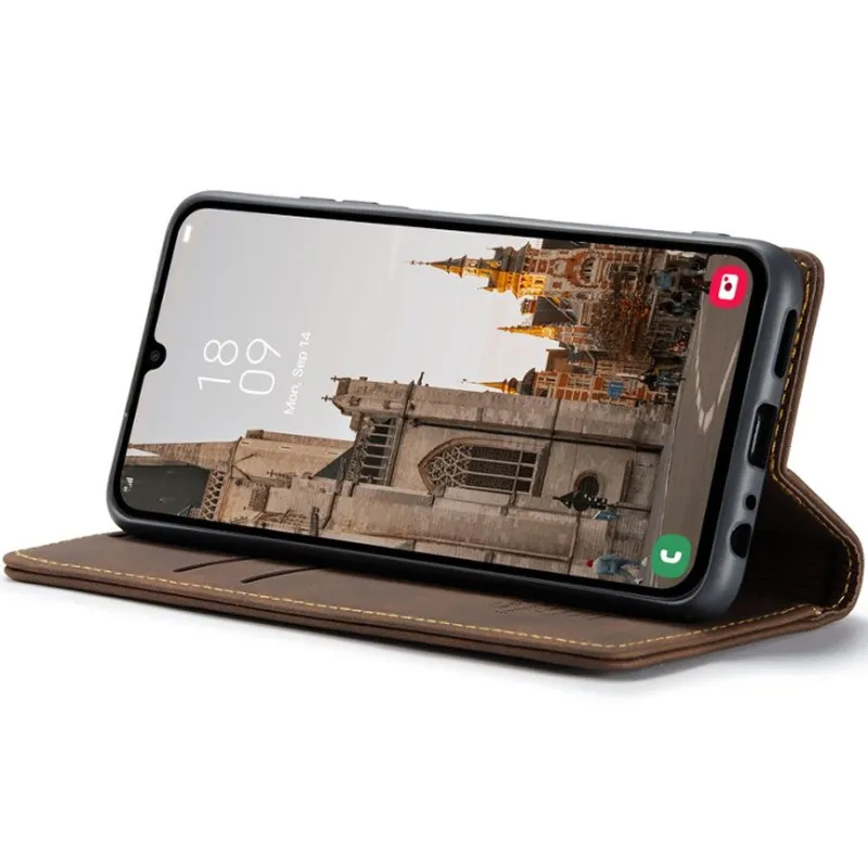 Шкіряний чохол-книжка CaseMe Velvet Nubuck для Samsung Galaxy A25 5G – Coffee. Фото 5 з 5