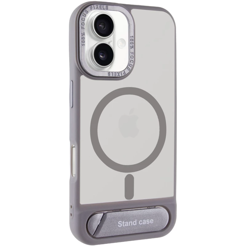 TPU+PC чохол Stand case для Apple iPhone 16 – Grey. Фото 2 з 7