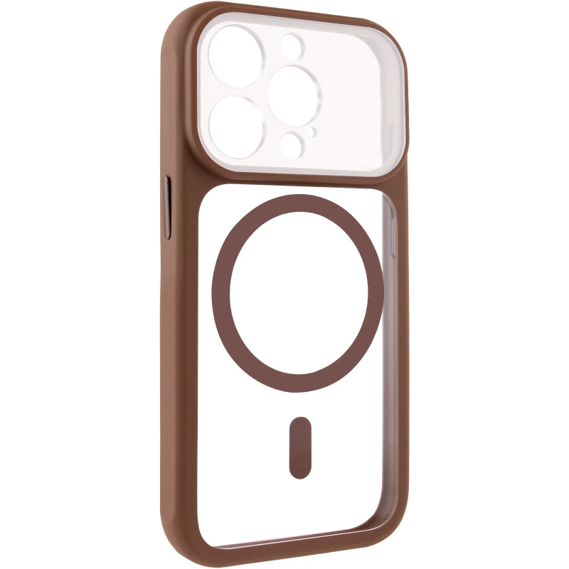 Чохол TPU GETMAN Moon Clear with MagSafe для Apple iPhone 15 Pro (6.1") – Brown. Фото 2 з 6