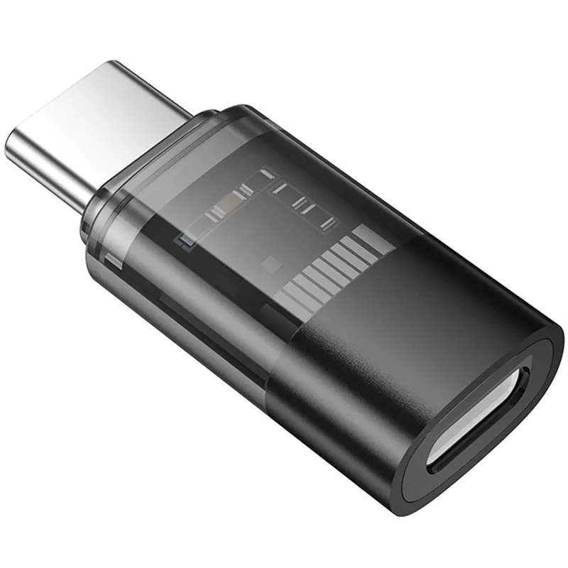 Перехідник Hoco UA36D Type-C male to Lightning female – Black. Фото 4 з 4