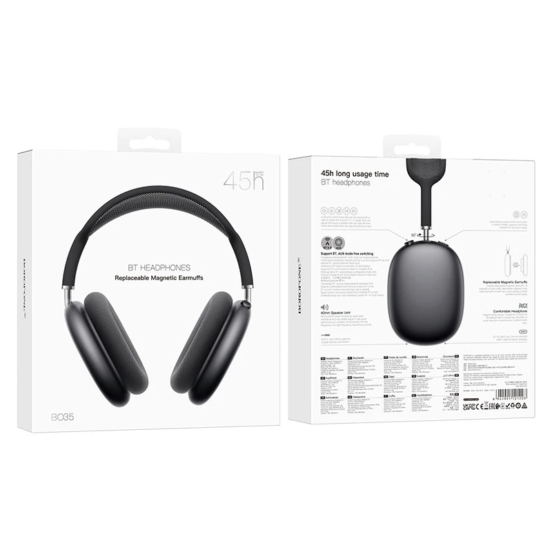 Накладні бездротові навушники BOROFONE BO35 Adorable – Deep space gray. Фото 5 з 5