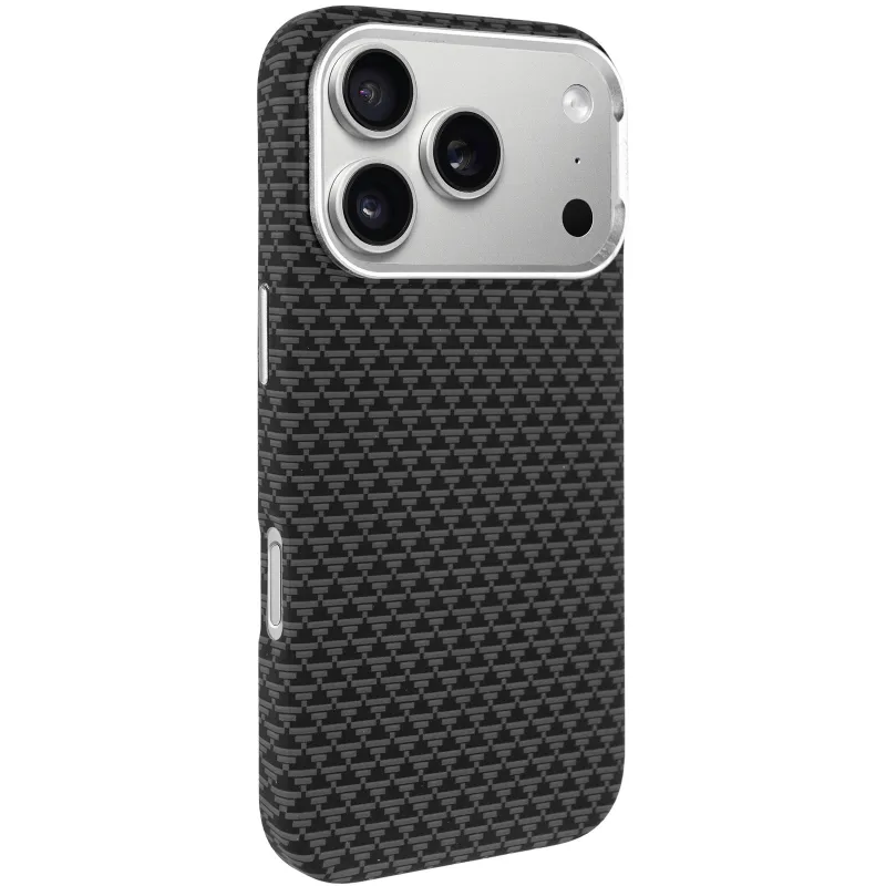 Чехол TPU+PC KVZV Triangular Pattern with Magnetic Fit для Apple iPhone 17 Pro (6.3") – Black. Фото 2 из 7
