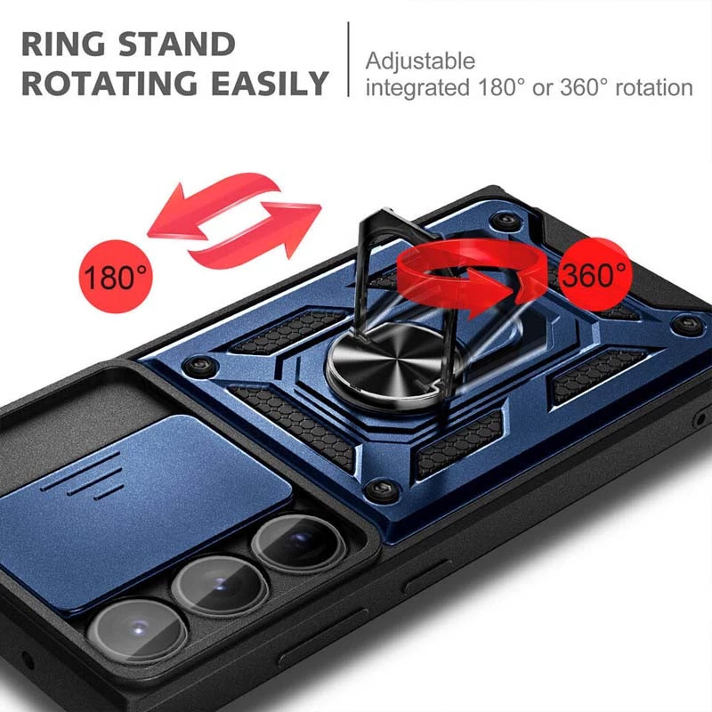 Ударопрочный чехол Serge Ring с защитой камеры для Samsung Galaxy S25 Ultra – Синий. Фото 6 из 6