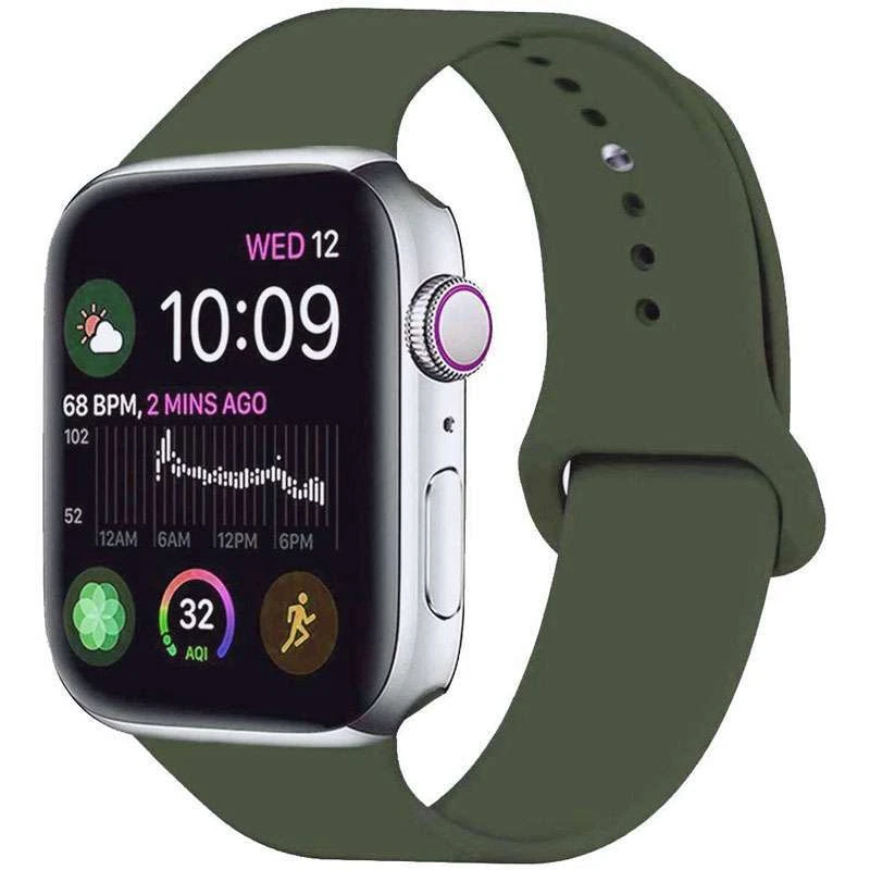 

Силіконовий ремінець для Apple watch 38mm / 40mm (Зелений / Forest green)