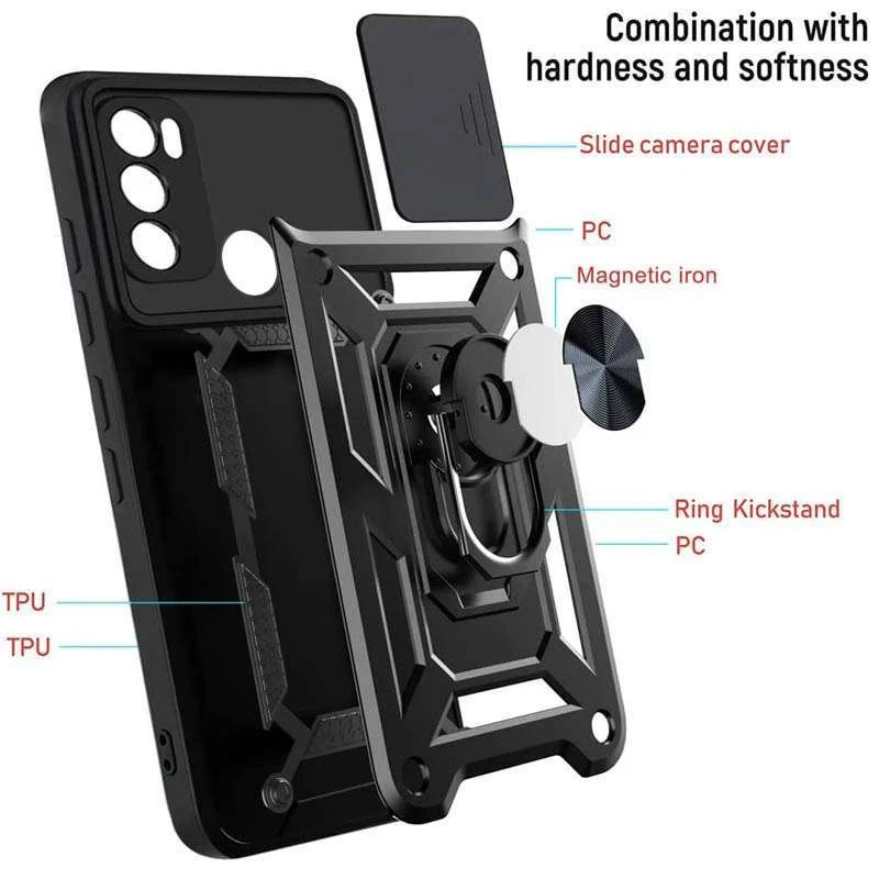 Протиударний чохол Serge Ring з захистом камери на Motorola Moto G60 – Чорний. Фото 2 з 5