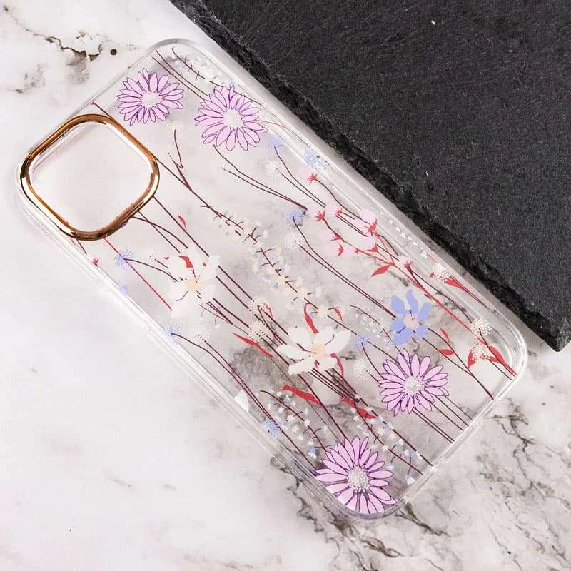 TPU+PC чехол с цветами для Apple iPhone 13 Pro (6.1") – Spring bloom. Фото 2 из 4