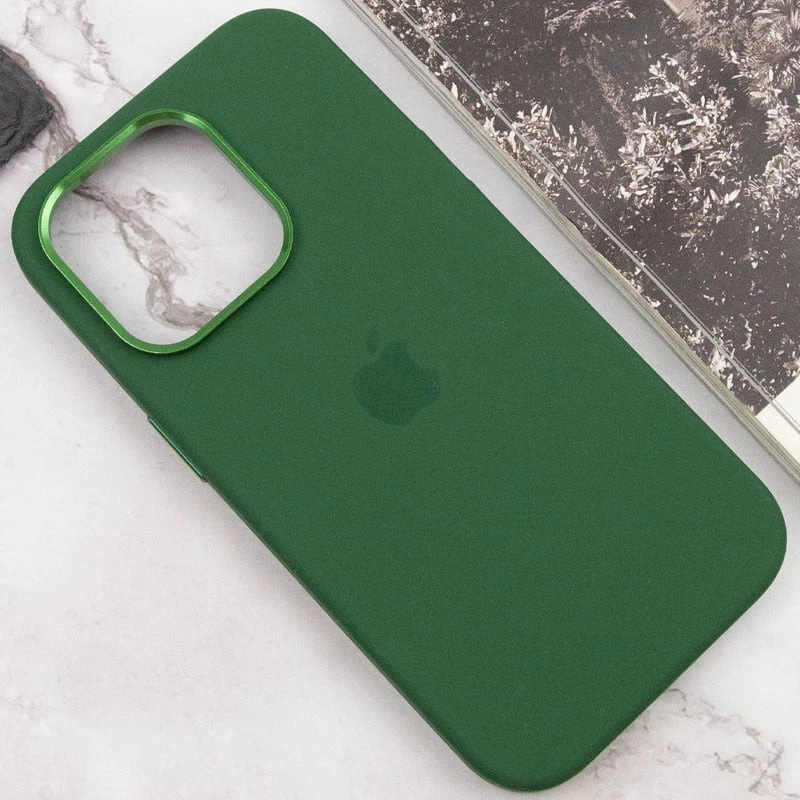 Чехол Silicone Case с металлическими кнопками для Apple iPhone 13 Pro Max (6.7") – Зеленый / Clover. Фото 8 из 9
