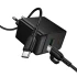 МЗП Borofone BAS17A Erudite PD65W+QC3.0 (1USB-A/1C) + кабель Type-C to Type-C – Black. Фото 5 з 7