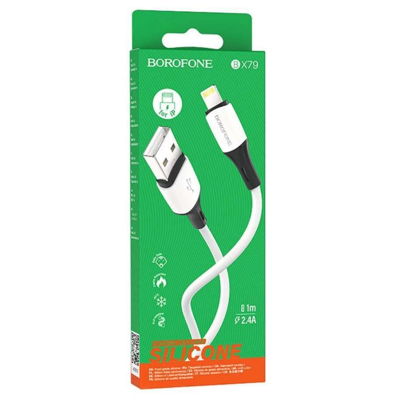 Дата кабель Borofone BX79 USB to Lightning (1m) – Білий. Фото 4 з 4