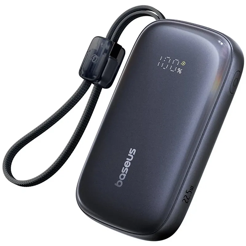 Портативний ЗП Power Bank Baseus EnerFill FC21 Qpow 3 Ultra 22.5W with cable 20000 mAh (PPFLS) – Cosmic Black. Фото 1 з 3