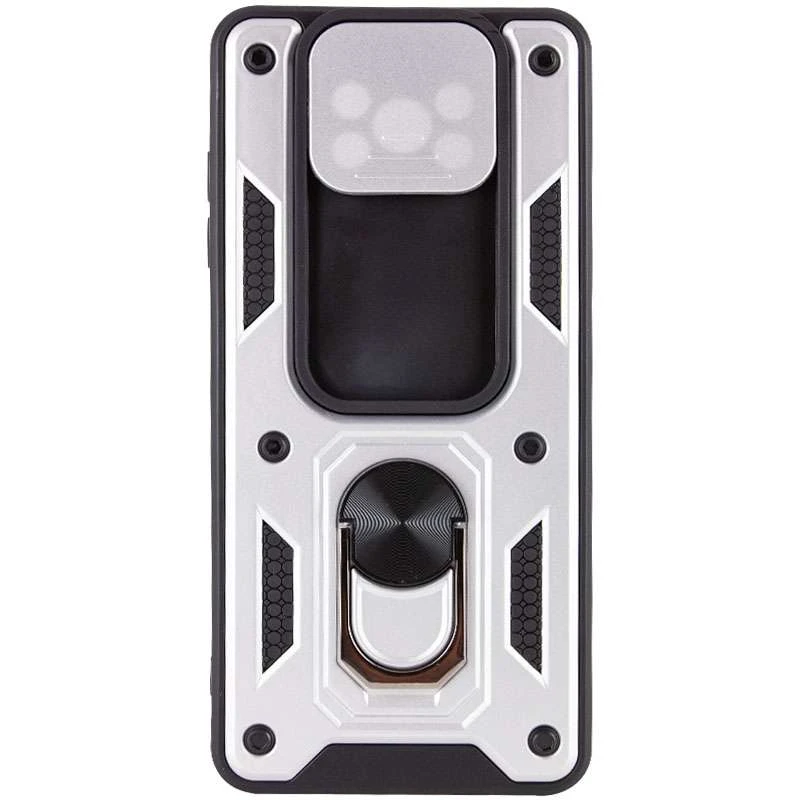 Ударопрочный чехол Serge Ring с защитой камеры для Xiaomi Poco X3 NFC / Poco X3 Pro – Серебряный. Фото 3 из 5