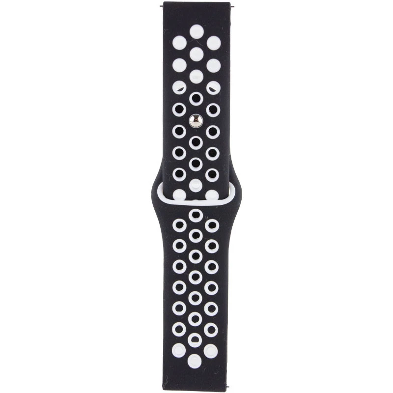 Силіконовий ремінець Sport+ для Xiaomi Amazfit/Samsung 22 mm – Black / White. Фото 2 з 3