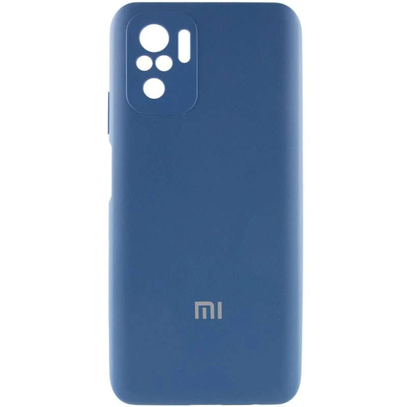 

Чехол Silicone Case с закрытым низом и защитой камеры для Xiaomi Redmi Note 10 / Note 10s (Синий / Navy Blue), Синій / navy blue