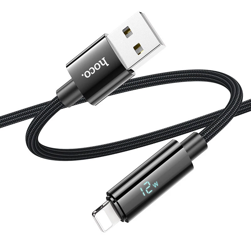 Дата кабель Hoco U125 Benefit 2.4A USB to Lightning (1.2m) – Black. Фото 3 з 6