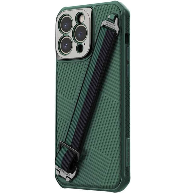 Карбоновая накладка Nillkin Strap Magnetic Case для Apple iPhone 14 Pro Max (6.7") – Green. Фото 3 из 6