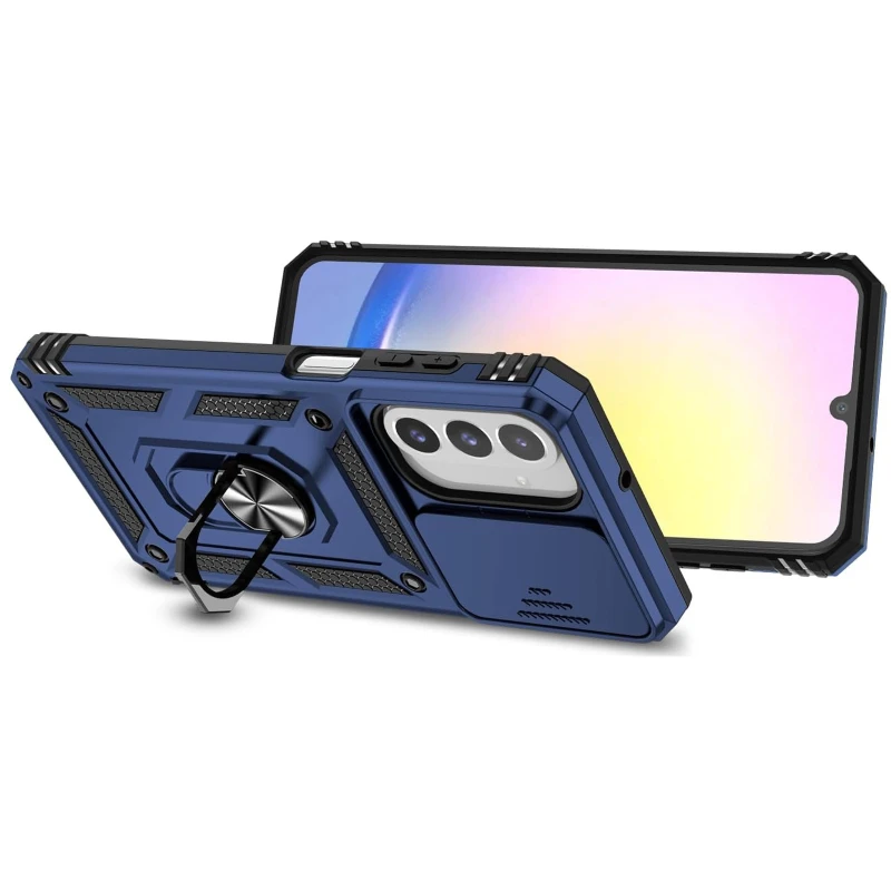 Протиударний чохол Serge Ring з кільцем на Samsung Galaxy A26 5G – Темно-синій. Фото 2 з 3
