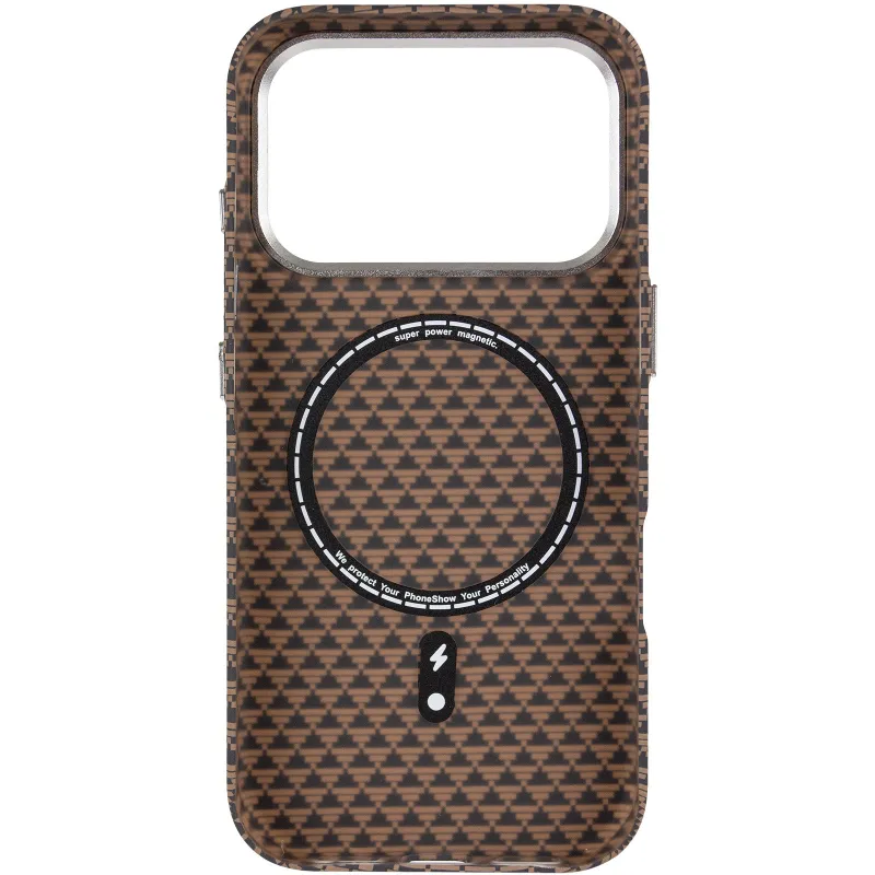 Чехол TPU+PC KVZV Triangular Pattern with Magnetic Fit для Apple iPhone 18 Pro Max – Khaki. Фото 4 из 6