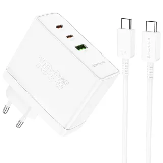 МЗП Borofone BN11 Imperial PD100W+QC3.0 (1USB-A/2C) + кабель Type-C to Type-C фото 1 з 1