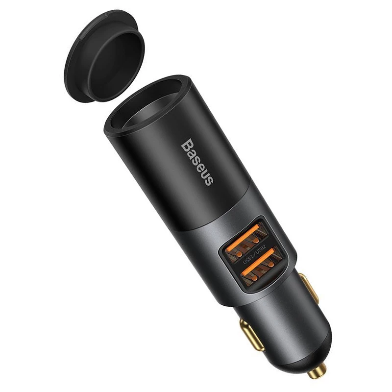 АЗУ Baseus Share Together Fast Charge with Cigarette Lighter Expansion Port U+U 120W (CCBT-D0G) – Gray. Фото 2 из 6