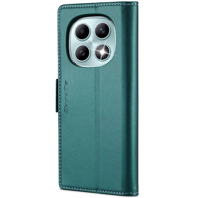Кожаный чехол-книжка CaseMe Nappa leather для Xiaomi Redmi Note 15 4G/5G (EU) – Green. Фото 4 из 9