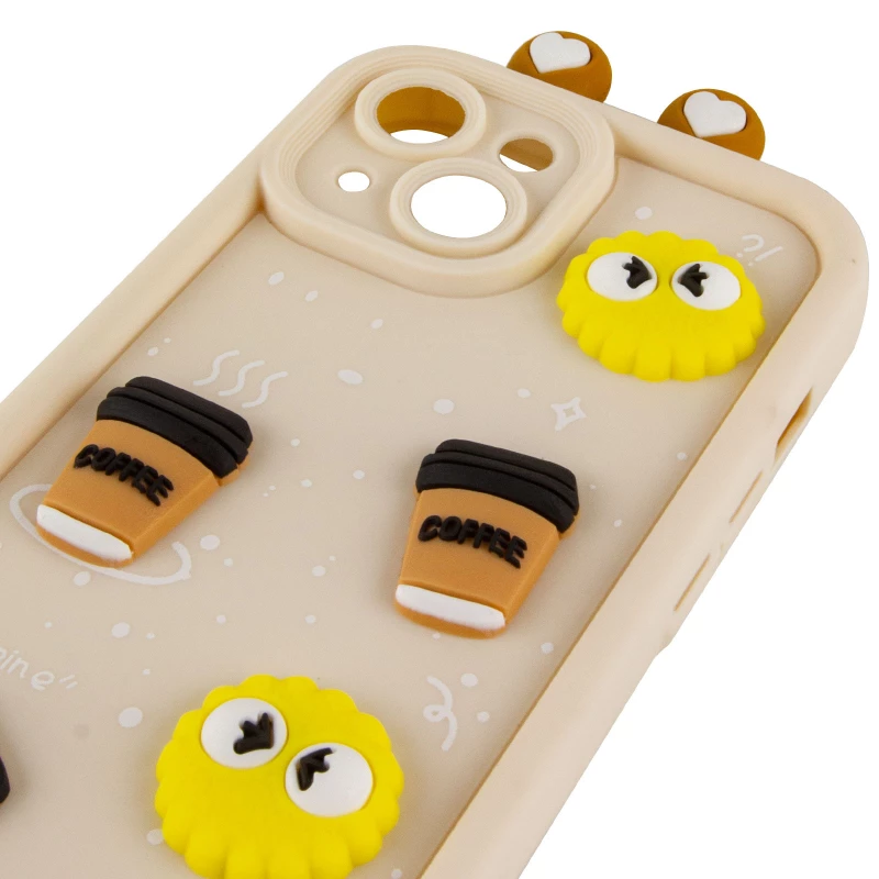 Силіконовий чохол Funny Toys with Ears для Apple iPhone 14 (6.1") – Sand. Фото 6 з 7