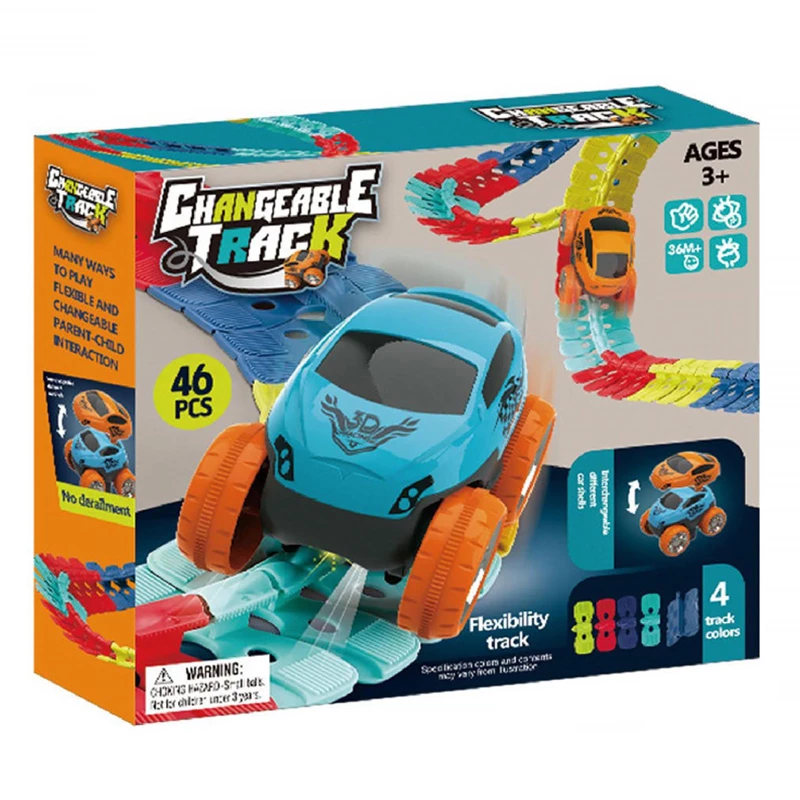 Інтерактивний трек з інерційною машинкою SHT 088 Changeable Trak (46pcs/1CAR) – Colorful. Фото 3 з 4