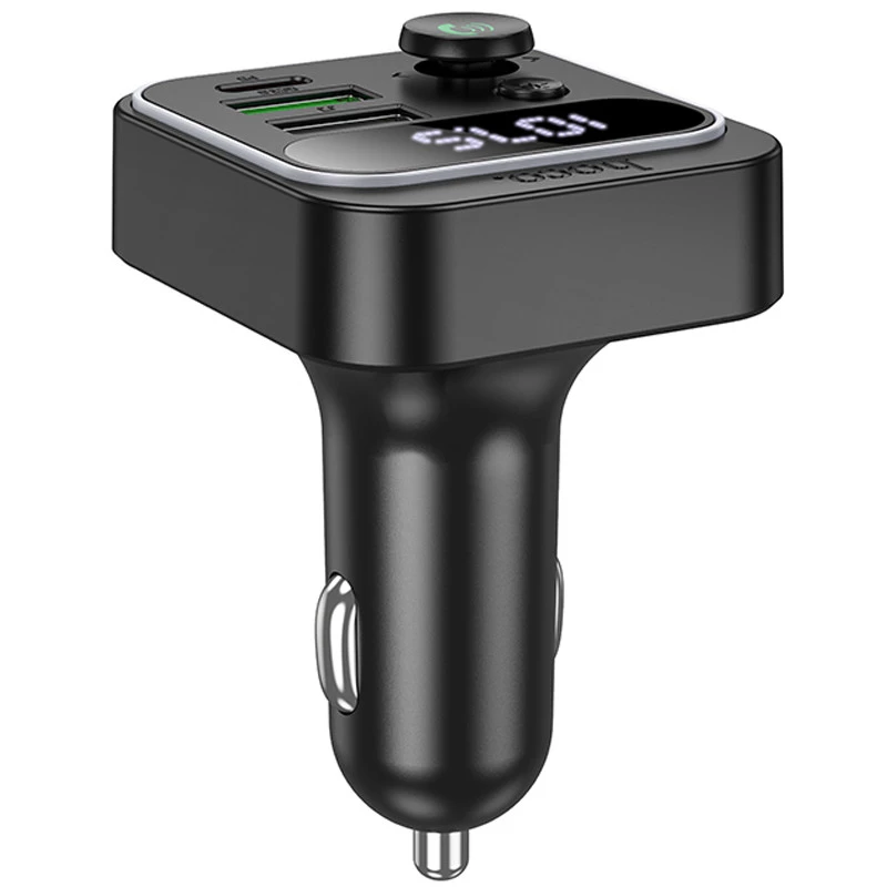 АЗУ FM модулятор Hoco E85 Tiger PD20W+QC3.0 – Black. Фото 4 из 8